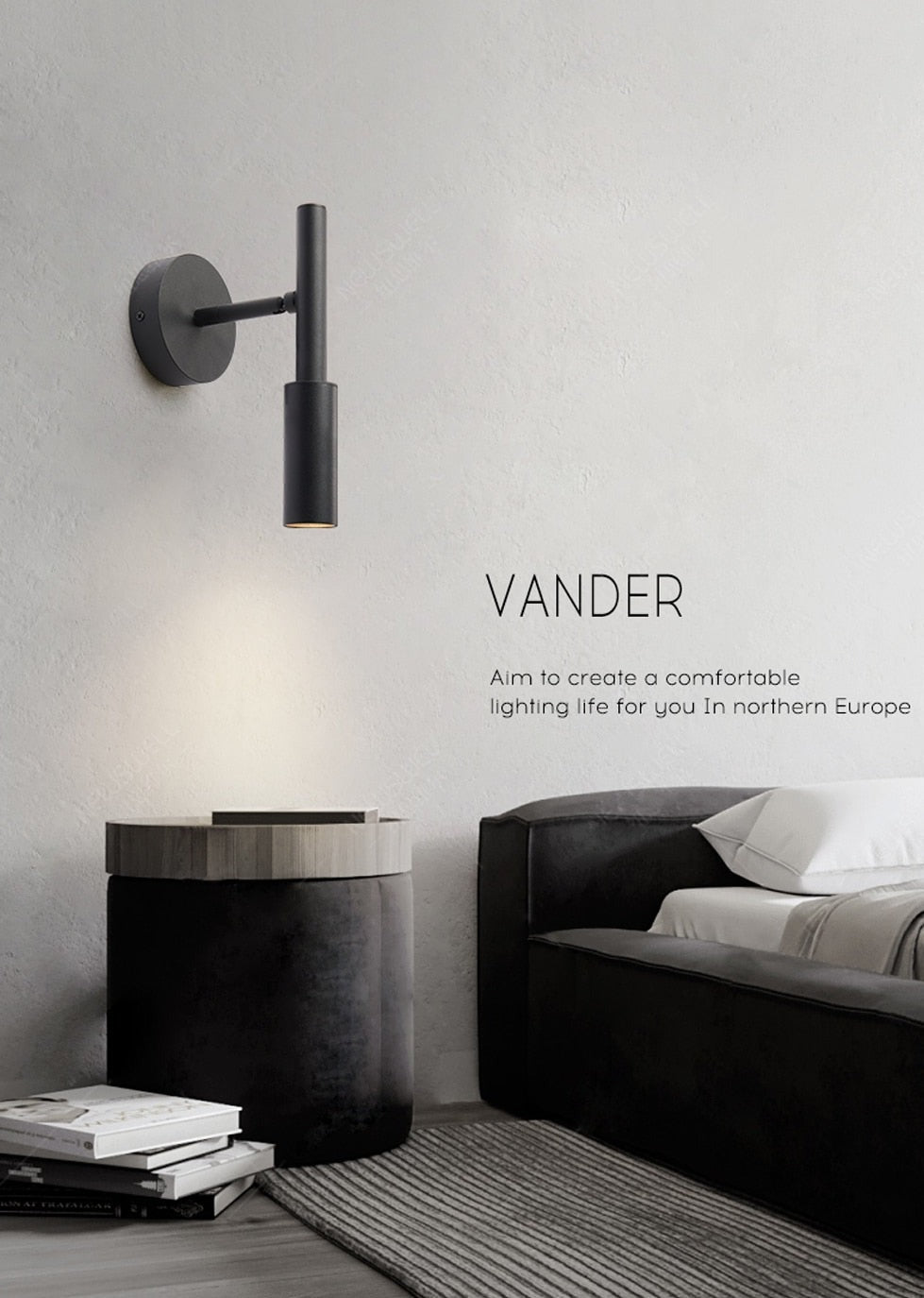 Flexible Black Adjustable Wall Reading Lamp