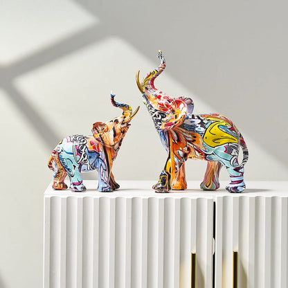 White Hand Painted Elephant Figurine