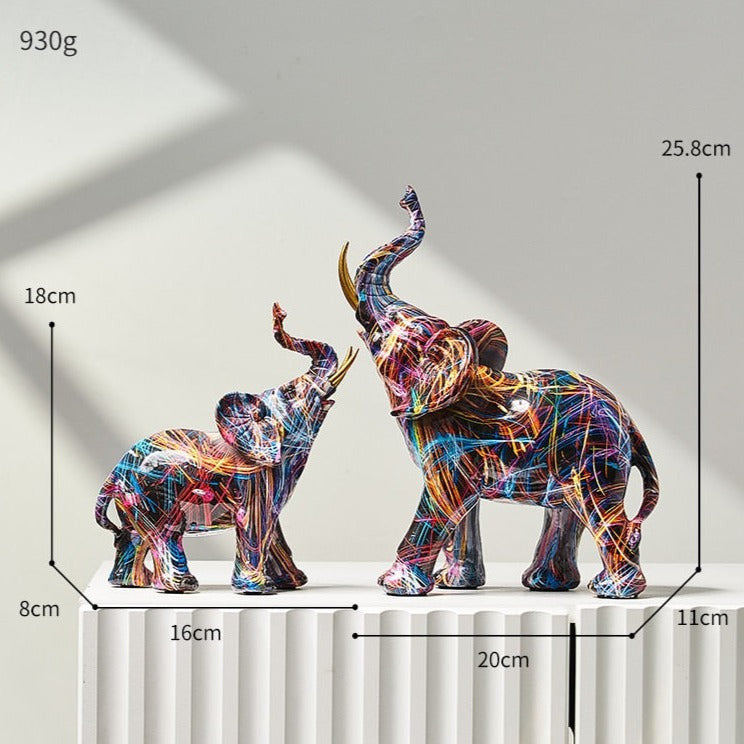 White Hand Painted Elephant Figurine
