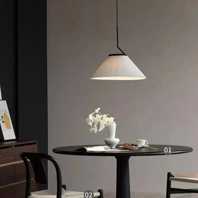 Creamy Fabric Shade Pendant Ceiling Light