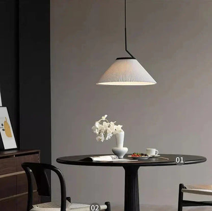 Creamy Fabric Shade Pendant Ceiling Light