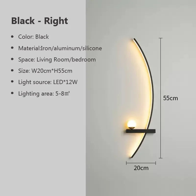 Modern Gold and Black Metal Outdoor Wall Lamp