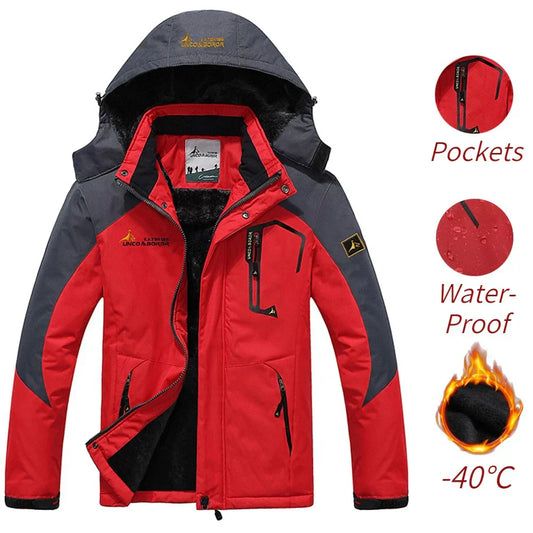 Warm Waterproof Men's Hooded Jacket - Lusomart