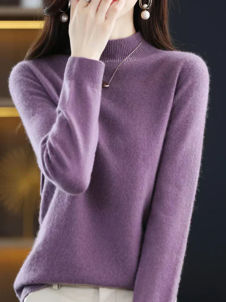 Soft Women's Merino Wool Slim Fit Sweater