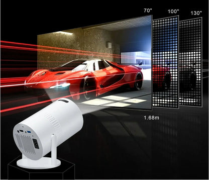 Compact 720p HD Portable Home Projector with Wi-Fi and Bluetooth