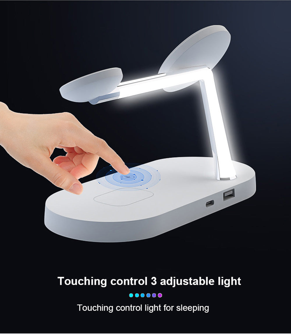 Compact 5-in-1 Phone Charging Dock with LED Nightlight