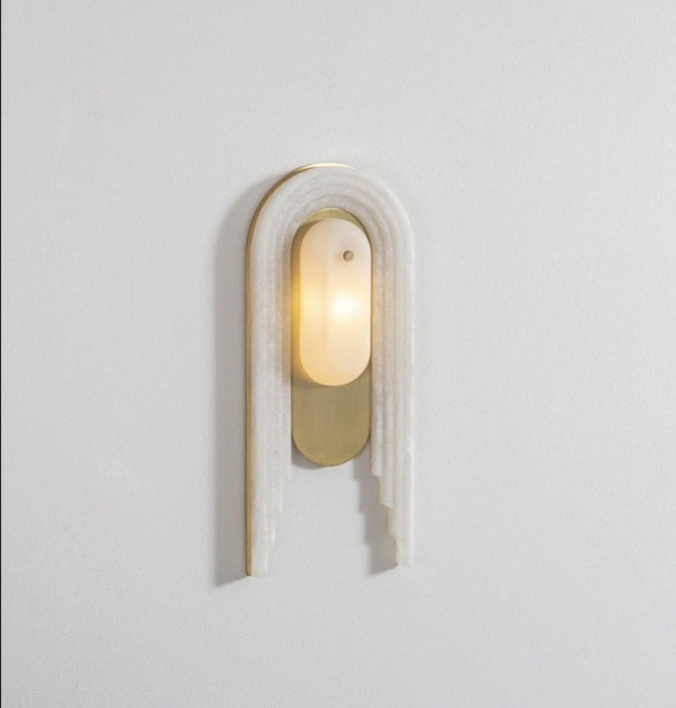 Luxury Marble G9 Wall Lamp in Copper Gold Finish