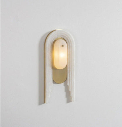 Luxury Marble G9 Wall Lamp in Copper Gold Finish