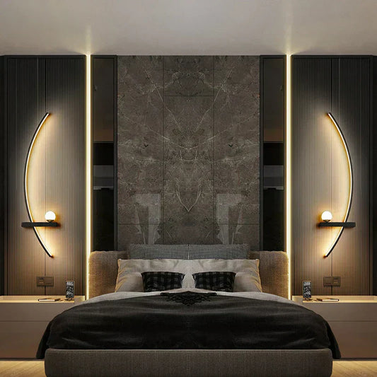 Modern Gold and Black Metal Outdoor Wall Lamp - Lusomart