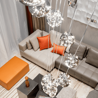 Elegant Glass Globe Stairway Lighting Fixture