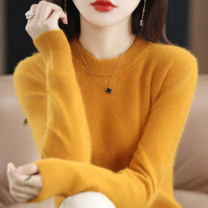 Soft Women's Cashmere Crew Neck Classic Fit Sweater - Lusomart