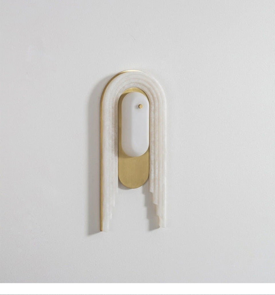 Luxury Marble G9 Wall Lamp in Copper Gold Finish