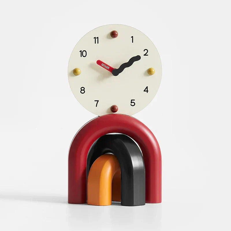 Modern Minimalist Arc Table Clock Two Tone Finish - Lusomart