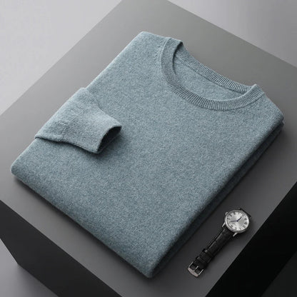 Premium Men's Merino Wool Crew Sweater - Lusomart
