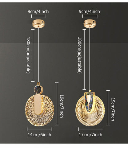 Luxury Crystal Glass Pendant Lighting Fixture