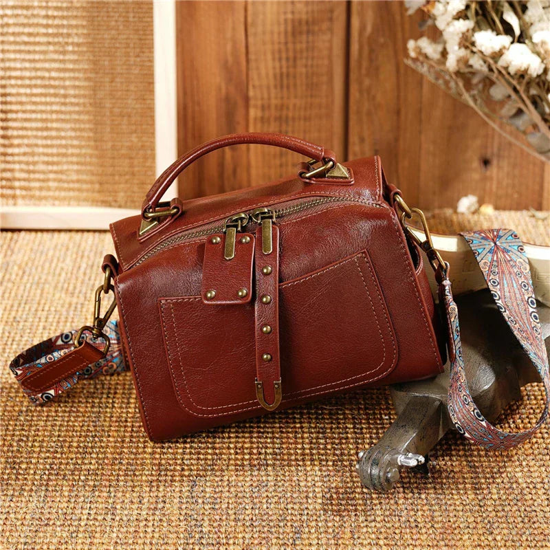 Authentic Leather Crossbody Shoulder Bag