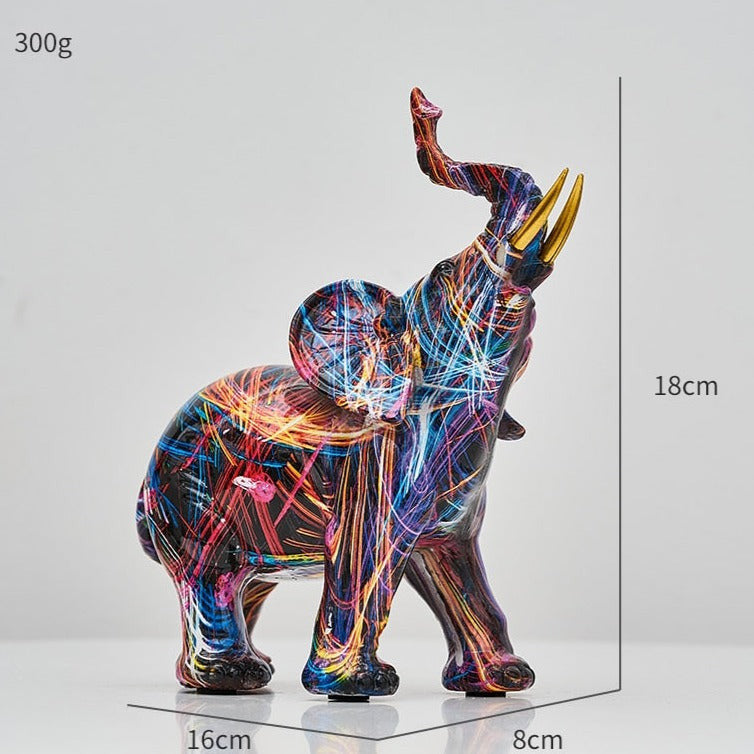 White Hand Painted Elephant Figurine
