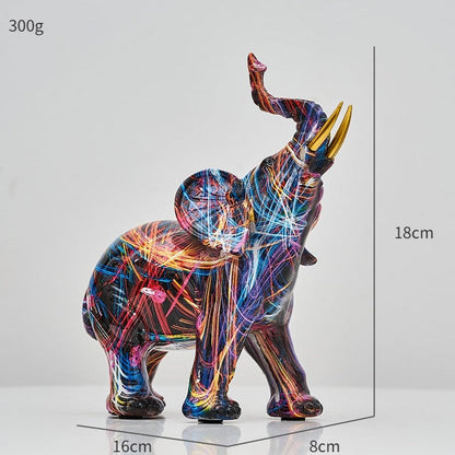 White Hand Painted Elephant Figurine