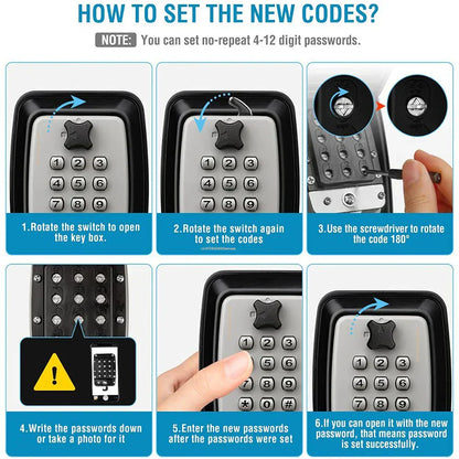 Secure Outdoor Wall Lock Box With Waterproof Cover