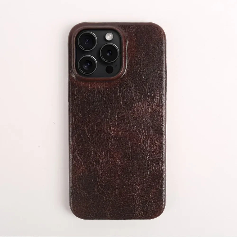Premium Real Leather iPhone Cover Handcrafted Cowhide