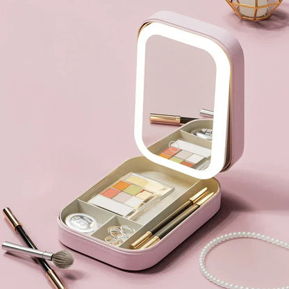 Portable Travel Makeup Case with LED Light