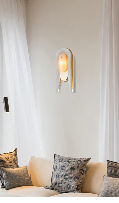 Luxury Marble G9 Wall Lamp in Copper Gold Finish