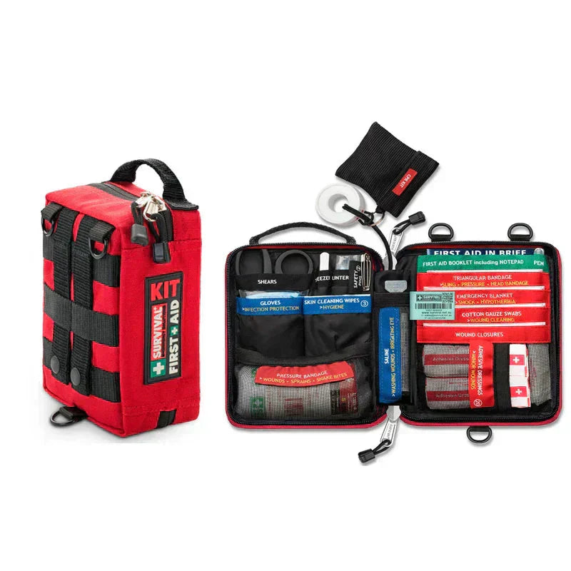 Portable Outdoor First Aid Kit in Durable Nylon Bag