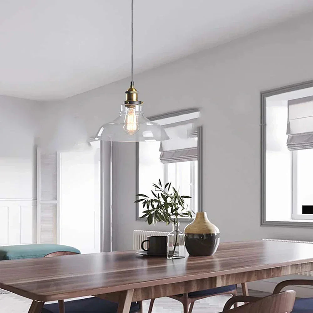 Vintage Glass Drop Light Fixture for Living Rooms