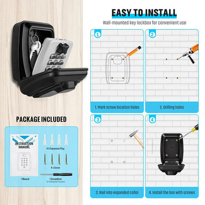 Secure Outdoor Wall Lock Box With Waterproof Cover