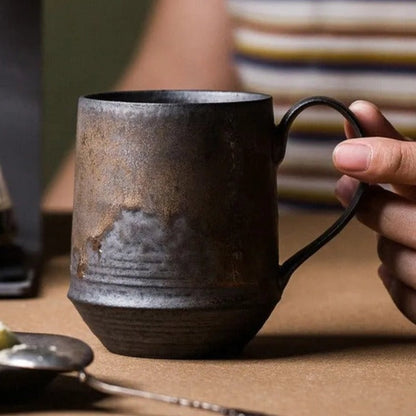 Rustic Ceramic Coffee Mugs Set for Daily Use