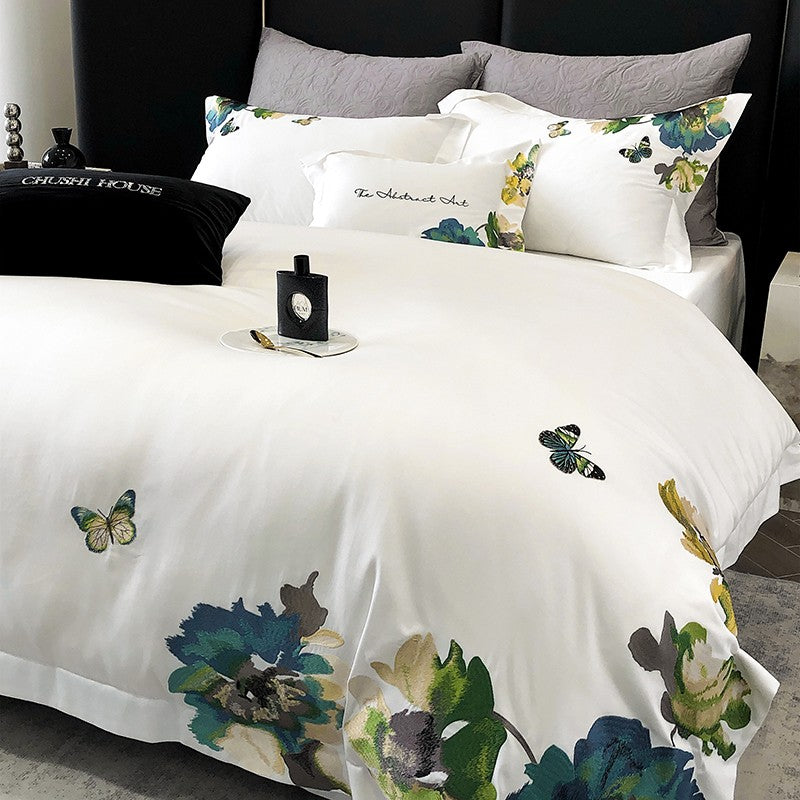 Luxurious Soft Cotton Duvet Cover Set with Embroidery - Lusomart