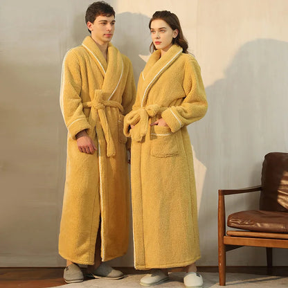Soft Plush Winter Robe with Adjustable Belt - Lusomart