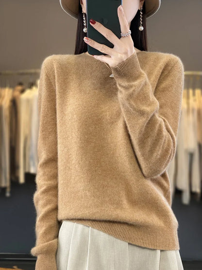 Cozy Women's Crew Neck Merino Wool Sweater