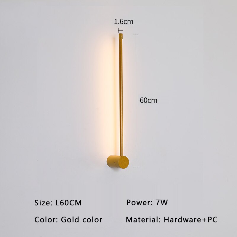 Sleek Gold And Black LED Wall Lamp
