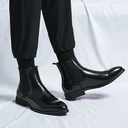 Classic Leather Ankle Boots For Men