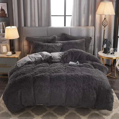 Soft Luxe Duvet Cover With Fuzzy Faux Fur Trim