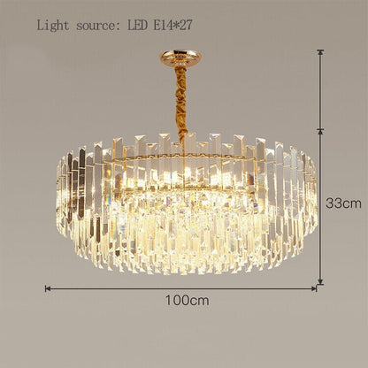 Circular Glass LED Lamp With Brass Decoration