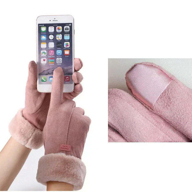 Warm Pink Waterproof Touchscreen Winter Gloves