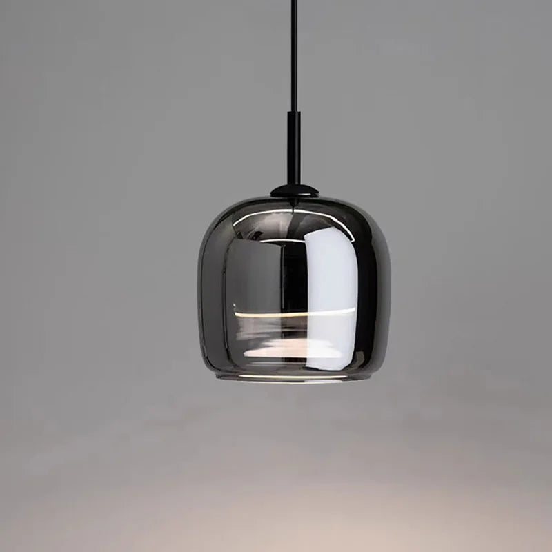 Sleek Glass LED Hanging Light Fixture