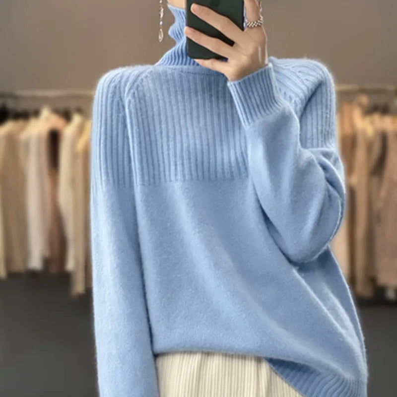 Soft Women's Wool Crew Neck Winter Sweater