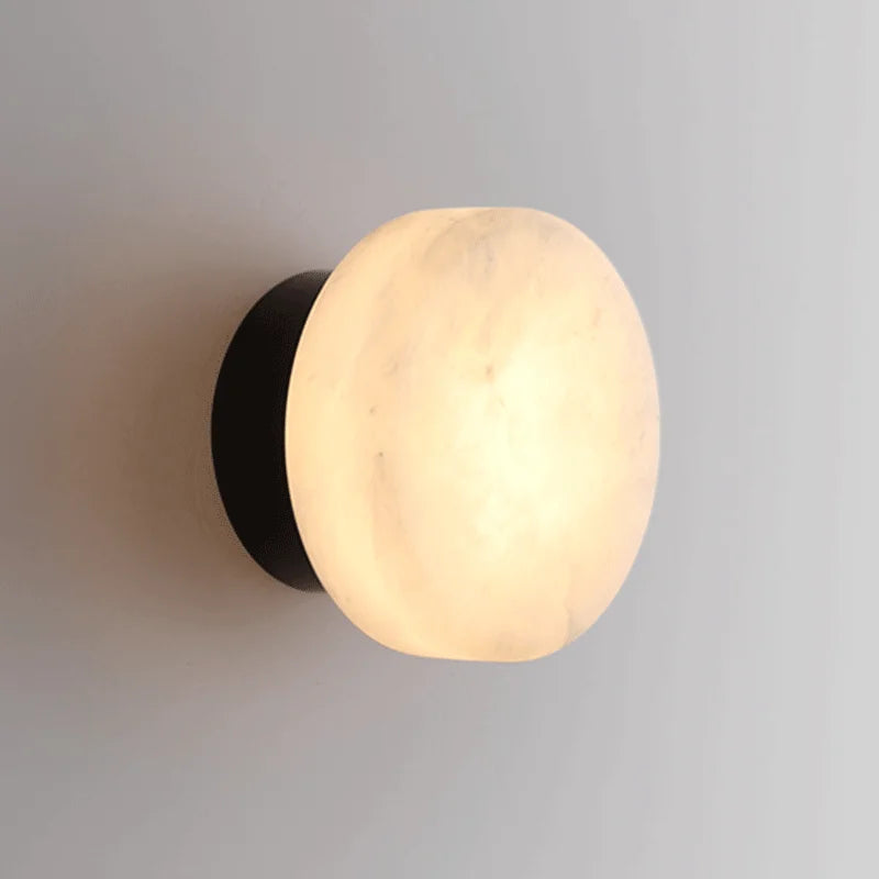 Elegant Marble Circular LED Wall Lamp for Home - Lusomart