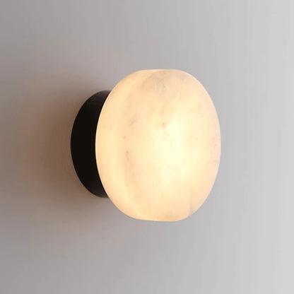 Elegant Marble Circular LED Wall Lamp for Home - Lusomart