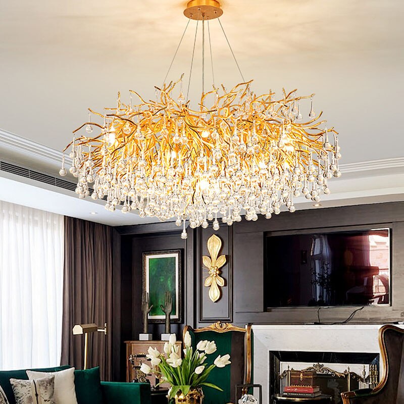 Luxury Crystal Drop LED Ceiling Light - Lusomart