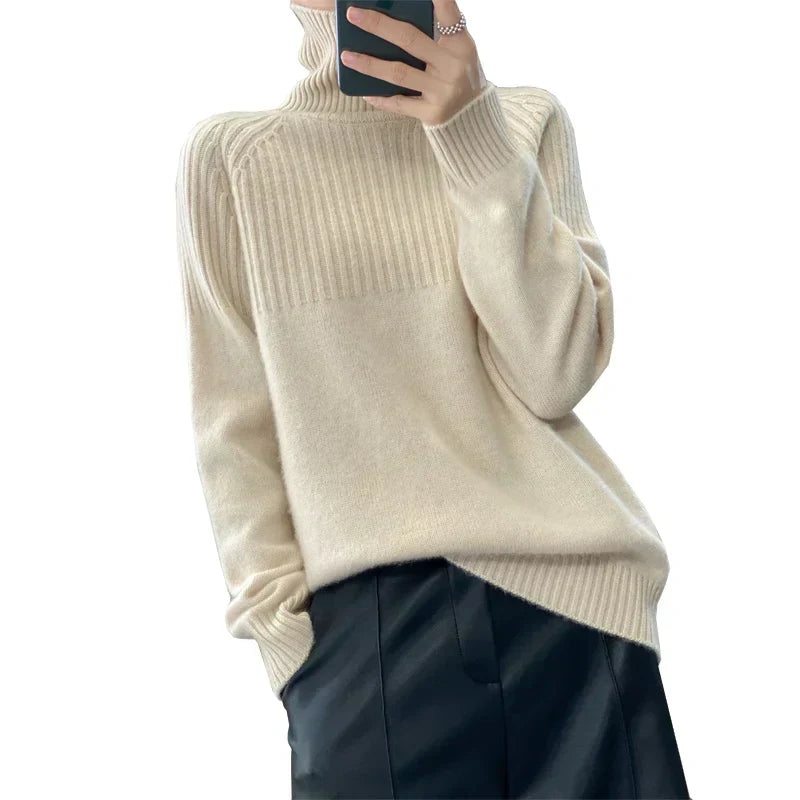 Cozy Women's Soft Wool Turtleneck Sweater