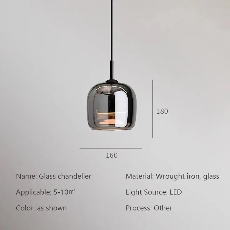 Sleek Glass LED Hanging Light Fixture