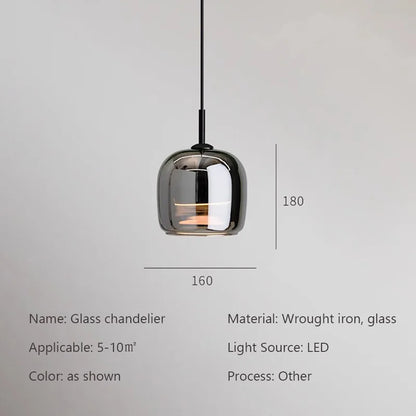 Sleek Glass LED Hanging Light Fixture