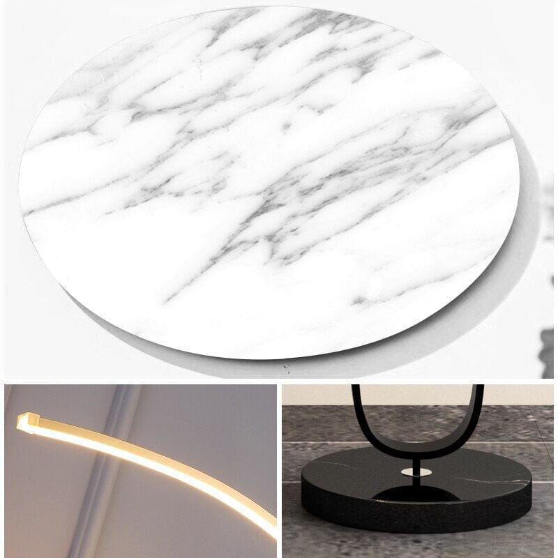 Elegant Floor Lamp with Stone Base