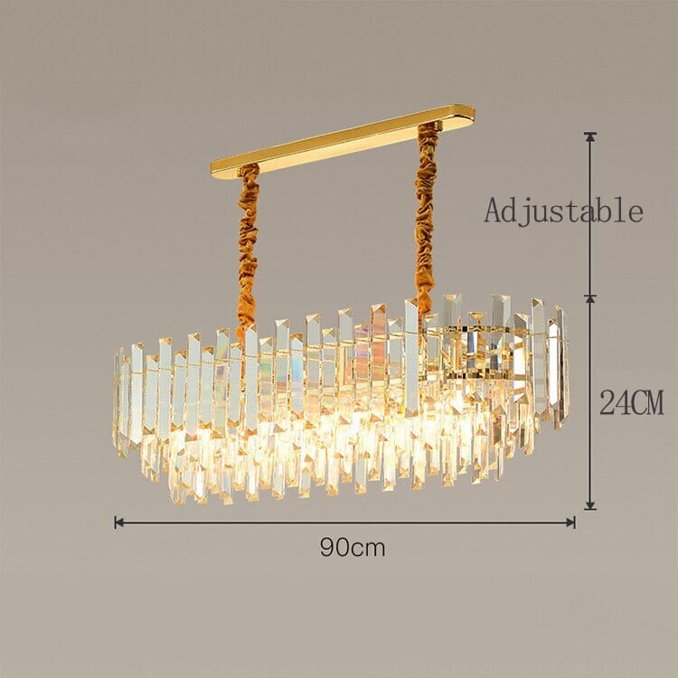Circular Glass LED Lamp With Brass Decoration