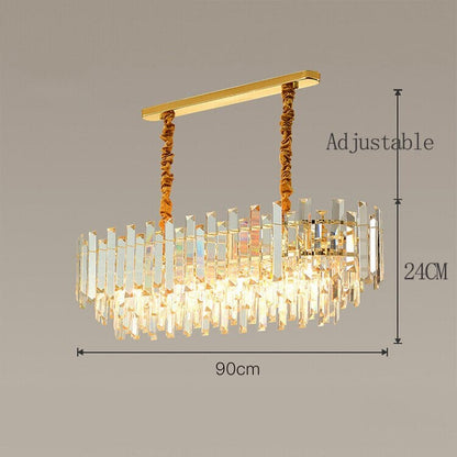 Circular Glass LED Lamp With Brass Decoration