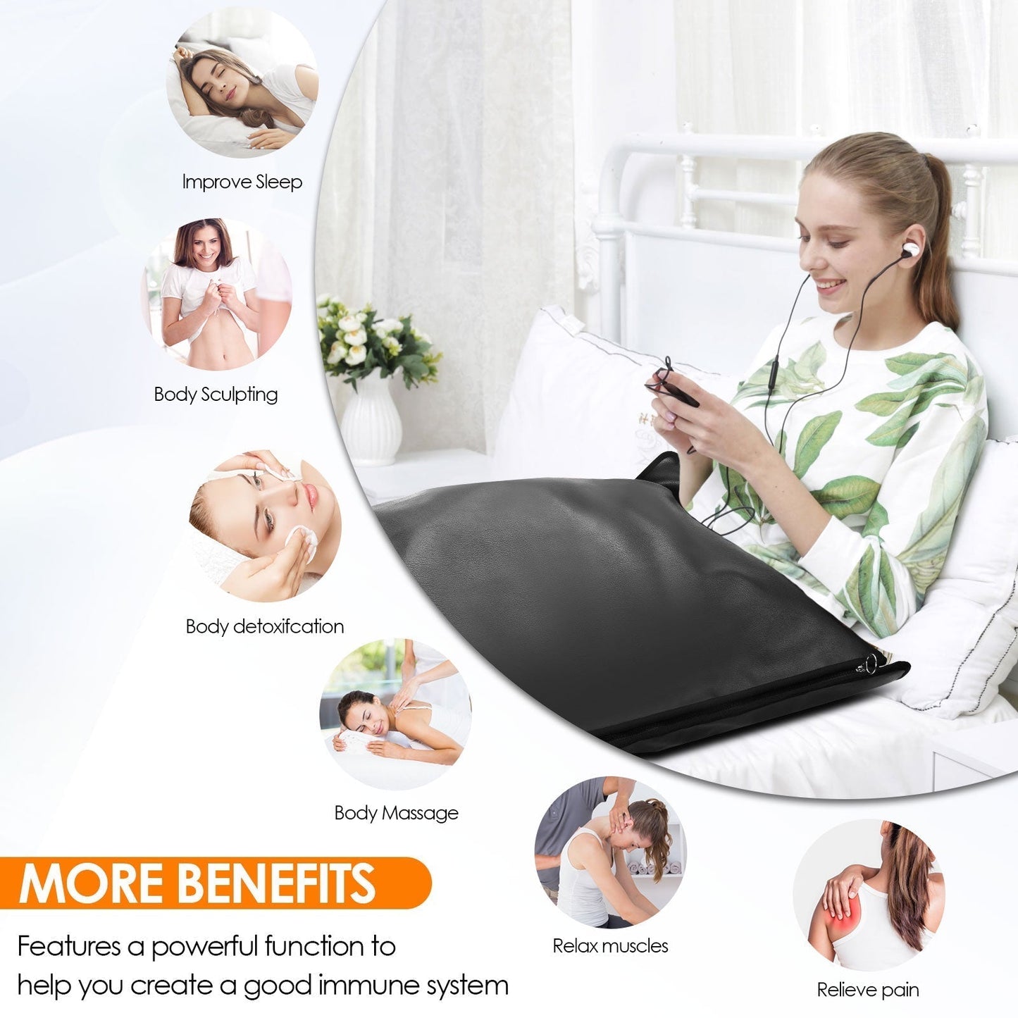 Portable Infrared Sauna Detox Blanket for Relaxation